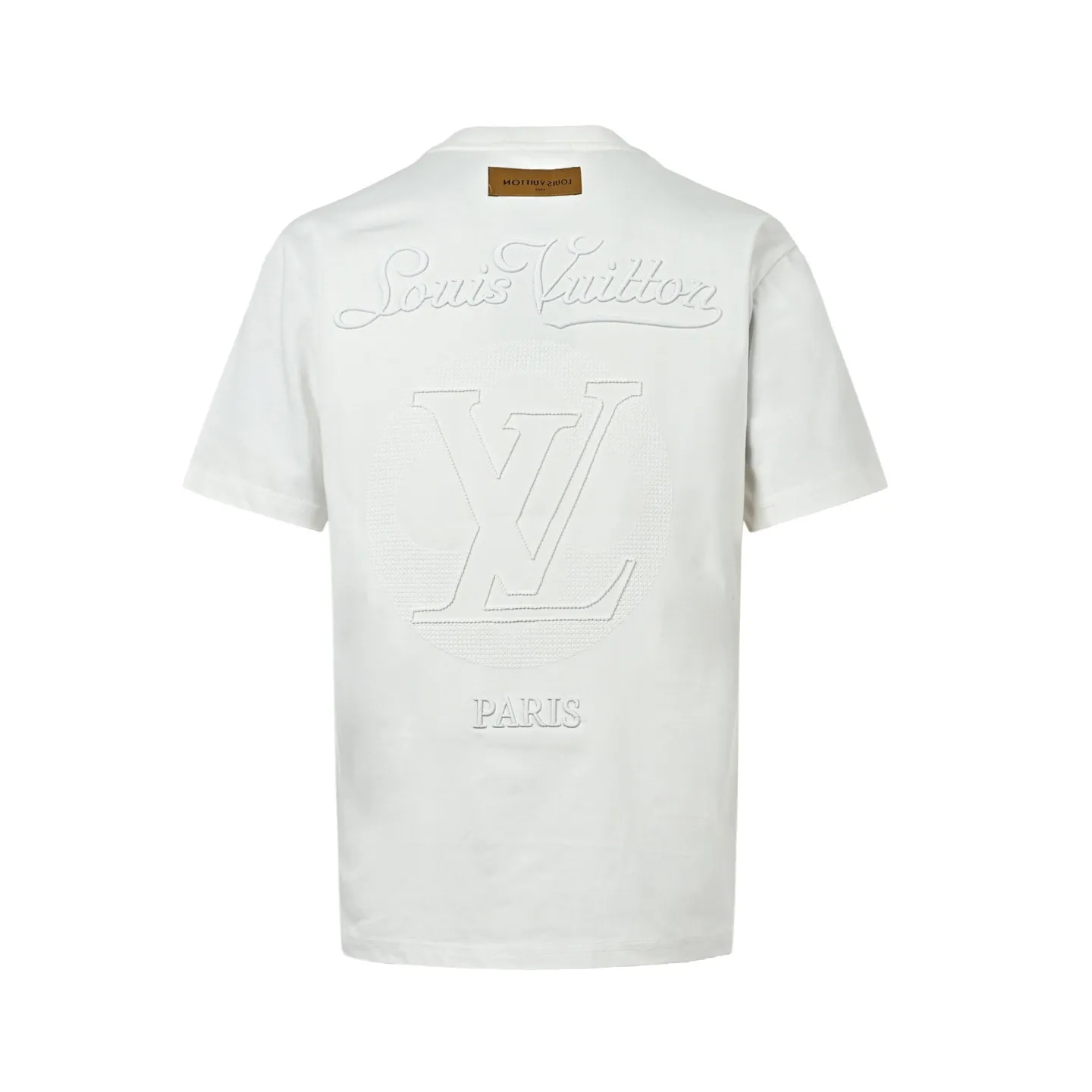 Louis Vuitton/Louis Vuitton hollow tatami embroidered round neck short sleeves on the back